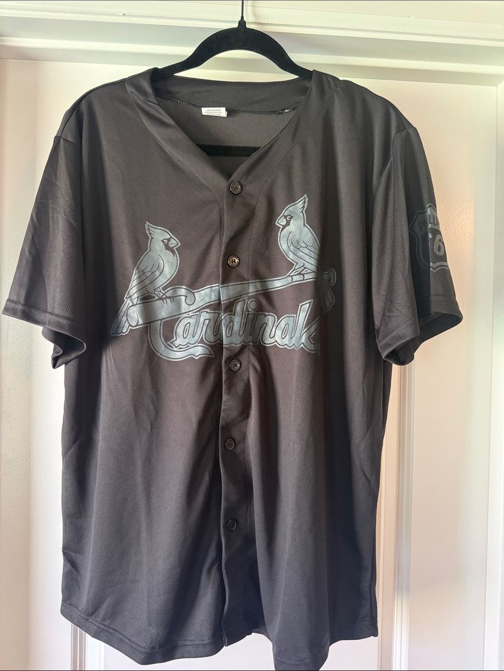 NWOT Cardinals Men's Dark Gray Button-Up Jersey Size Medium